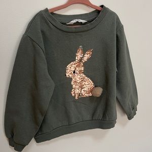 Girls bunny sweater with sequins size 5/6x H&M